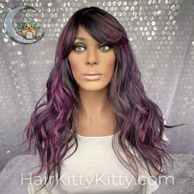 Ambrose 18 Inch Wig - Royal Velvet Rooted-Machine Made Wefted Wig-CysterWigs Limited-Royal Velvet Rooted-Ambrose 18 Inch | Royal Velvet Rooted | CysterWigs Limited | Heat Friendly Synthetic Wig-"Fringe: 4 inches, 2022, All, Ambrose, Average, cool, CWL, Favorites, Fringe: 4"", Heart + Inverted Triangle, Heat-Friendly Synthetic, Nape: 12 inches, New Releases, No Permatease, olive, Oval + Diamond, Overall Length: 18 inches, Overall Length: 18"", Popular, Round, Royal Velvet Rooted, Side: 18 inches,