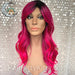Danica Wig - Magenta Melt Rooted-Machine Made Wefted Wig-CysterWigs Limited-Magenta Melt Rooted-Danica | Magenta Melt Rooted | CysterWigs Limited HF Full Wig-2021, All, CWL, Danica, Fashion, Fringe, Fringe: 5.5", Heart + Inverted Triangle, Heat-Friendly Synthetic, Magenta Melt Rooted, Nape 12 - 18", Natural Density, No Permatease, Oblong + Rectangle, Oval + Diamond, Overall Length: 23", Popular, Round, Square, Standard Wig, Unique, Wavy, Weight: 6 oz, Wigs, zodiac-aries, zodiac-capricorn, zodiac