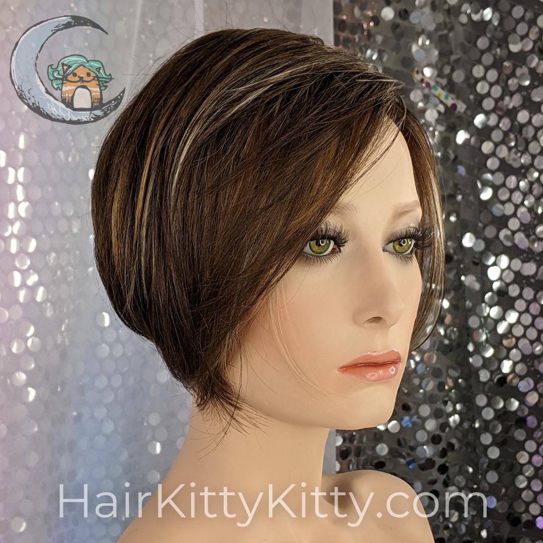 Piper Wig - Chocolate Icing Rooted-Machine Made Wefted Wig-HairKittyKitty-Chocolate Icing Rooted-Piper | Chocolate Icing Rooted | CysterWigs Heat Friendly Synthetic Wig-2020, All, Average, Bob, Chocolate Icing Rooted, cool, Crown Filler, CWL, Favorites, Fringe: 10", Has Permatease, Heart + Inverted Triangle, Heat-Friendly Synthetic, Nape <2", Natural Density, New Releases, olive, Oval + Diamond, Overall Length: 10", Piper, Popular, Round, Square, Standard Wig, Straight, Triangle + Pear, Weight: 