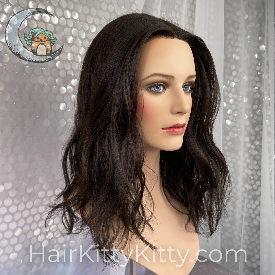 Sorrel LF Topper - Black Magic-Toppers-Wigs Forever-Sorrel LF Topper | Black Magic | Wigs Forever LF Topper-2021, All, Black Magic, Fashion, Glam, Heart + Inverted Triangle, Heat-Friendly Synthetic, Natural Density, Oblong + Rectangle, Oval + Diamond, Round, Sorrel LF, Square, Toppers, WF-HairKittyKitty
