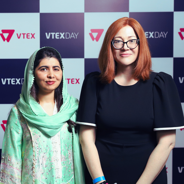 Heather and Malala Yousafzai at VTEX Day 2024