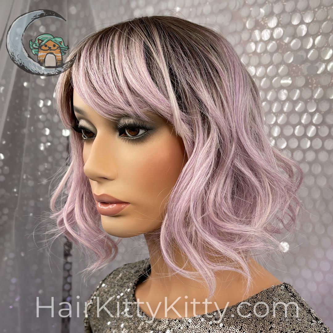 Ambrose 10 Inch Wig - Moonlit Orchid Rooted-Machine Made Wefted Wig-CysterWigs Limited-Moonlit Orchid Rooted-Ambrose 10 Inch | Moonlit Orchid Rooted | CysterWigs Limited Heat Friendly Synthetic Wig-"Fringe: 4 inches, 2022, All, Ambrose, Average, Bob, cool, CWL, Favorites, fringe, Heart + Inverted Triangle, Heat-Friendly Synthetic, Moonlit Orchid Rooted, Nape 3 - 4"", Nape: 3.5 inches, no permatease, Oval + Diamond, Overall Length: 10 inches, Popular, Round, Side: 10 inches, Standard Wig, Triangl