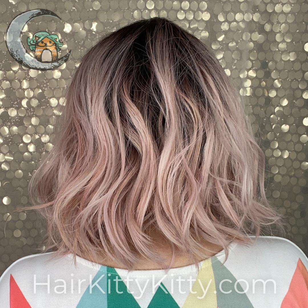 Ambrose Wig - Rose Blush Rooted-Machine Made Wefted Wig-CysterWigs Limited-Rose Blush Rooted-Ambrose | Rose Blush Rooted | CysterWigs Limited HF Full Wig-"Fringe: 4"", 2020, All, Ambrose, Average, Bob, cool, Crown Filler, CWL, Favorites, Has Permatease, Heart + Inverted Triangle, Heat-Friendly Synthetic, Nape: 4.5""- 6"", Natural Density, Oval + Diamond, Overall Length: 10"", Popular, Rose Blush Rooted, Round, Square, Standard Wig, Straight, Triangle + Pear, Weight: 2.5 oz, Wigs, zodiac-aries, z