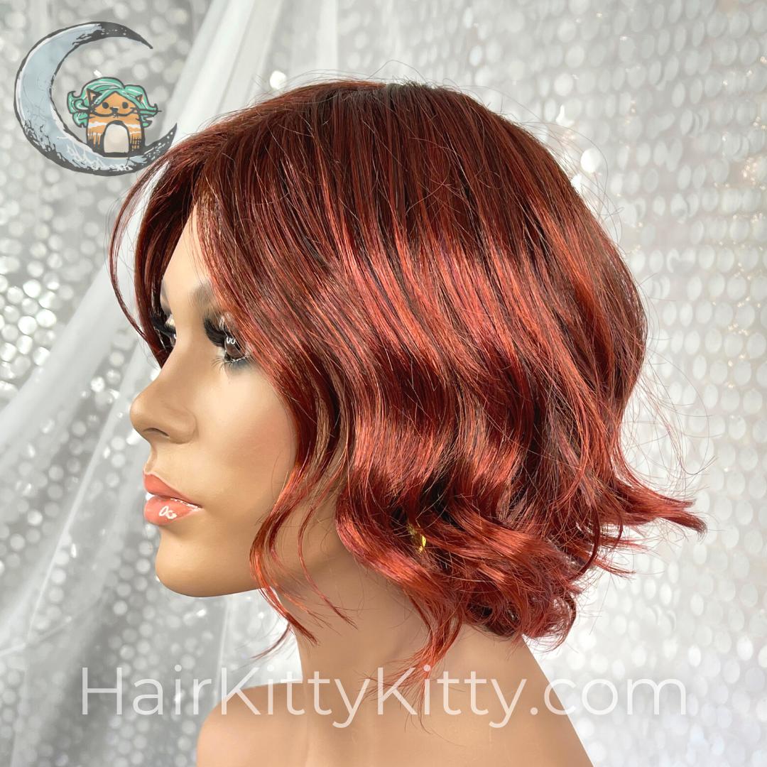 Anya Wig - Cheerwine Sangria-Premium Open Capped Wigs-Wigs Forever-Cheerwine Sangria-Anya | Cheerwine Sangria Rooted | Wigs Forever Synthetic | Open Cap-2020, 2A, All, Anya, Average-Large, Bob, Cheerwine Sangria, cool, Crown Filler, Favorites, Fringe: 9", Has Permatease, Heart + Inverted Triangle, Medical, Nape 3 - 4", Natural Curls, Natural Density, Oval + Diamond, Overall Length: 12.5", Popular, Round, Square, Standard Wig, Synthetic (Non-HF), Wavy, Weight: 4 oz, WF, Wigs, zodiac-capricorn, zo