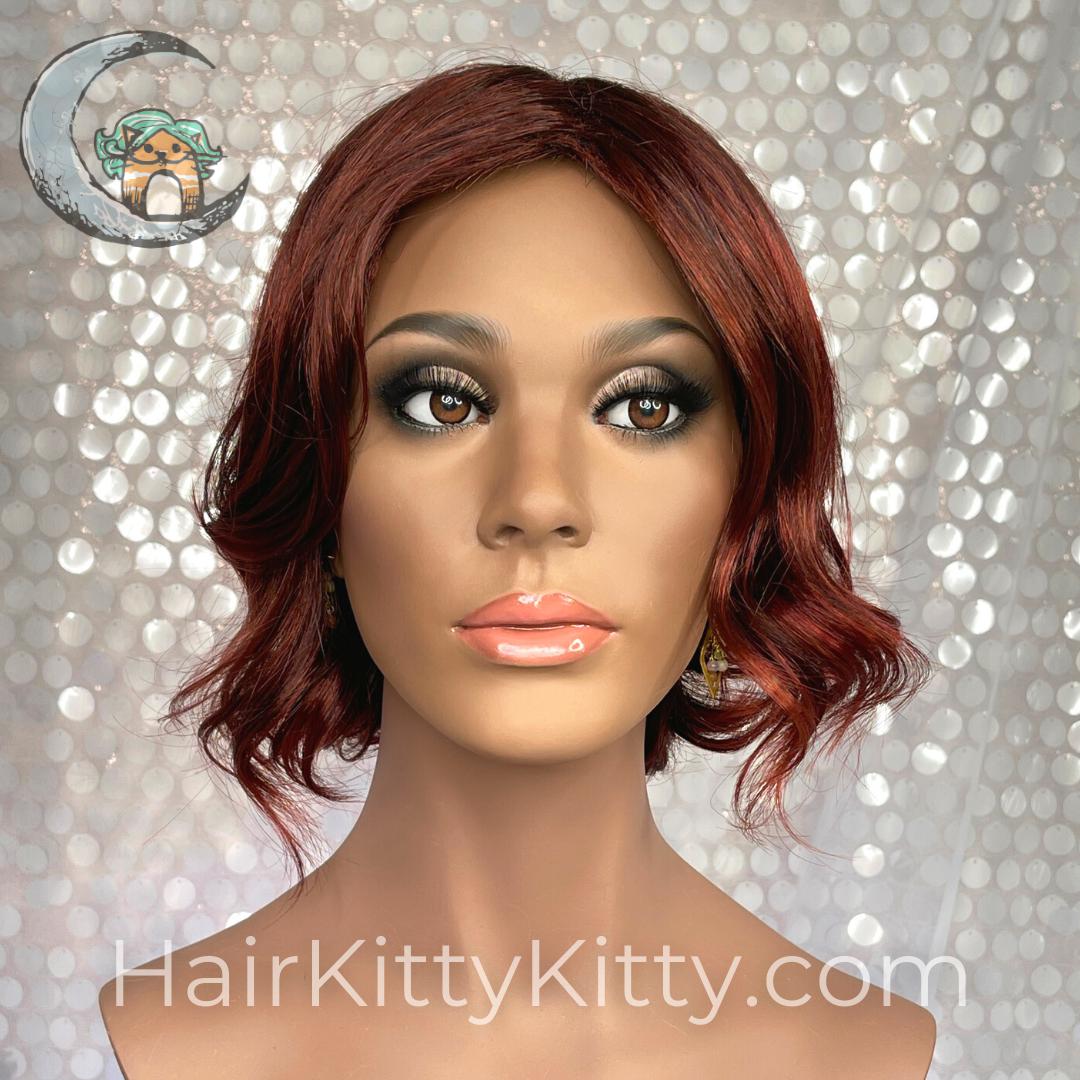 Anya Wig - Cheerwine Sangria-Premium Open Capped Wigs-Wigs Forever-Cheerwine Sangria-Anya | Cheerwine Sangria Rooted | Wigs Forever Synthetic | Open Cap-2020, 2A, All, Anya, Average-Large, Bob, Cheerwine Sangria, cool, Crown Filler, Favorites, Fringe: 9", Has Permatease, Heart + Inverted Triangle, Medical, Nape 3 - 4", Natural Curls, Natural Density, Oval + Diamond, Overall Length: 12.5", Popular, Round, Square, Standard Wig, Synthetic (Non-HF), Wavy, Weight: 4 oz, WF, Wigs, zodiac-capricorn, zo