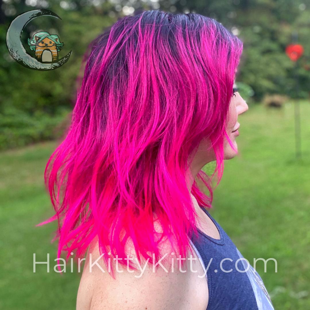 Bardot Wig - Magenta Melt Rooted-Machine Made Wefted Wig-CysterWigs Limited-Magenta Melt Rooted-Bardot | Magenta Melt Rooted | CysterWigs Limited HF Full Wig-2019, 2A, All, Bardot, Beachy, cool, Crown Filler, CWL, Fashion, Favorites, Fringe: 12", Glam, Has Permatease, Heart + Inverted Triangle, Heat-Friendly, intense, Magenta Melt Rooted, Nape 10 - 12", Oblong + Rectangle, Oval + Diamond, Overall Length: 18", Popular, Round, Shattered, Square, Standard Wig, Synthetic, Triangle + Pear, Wavy, Weig