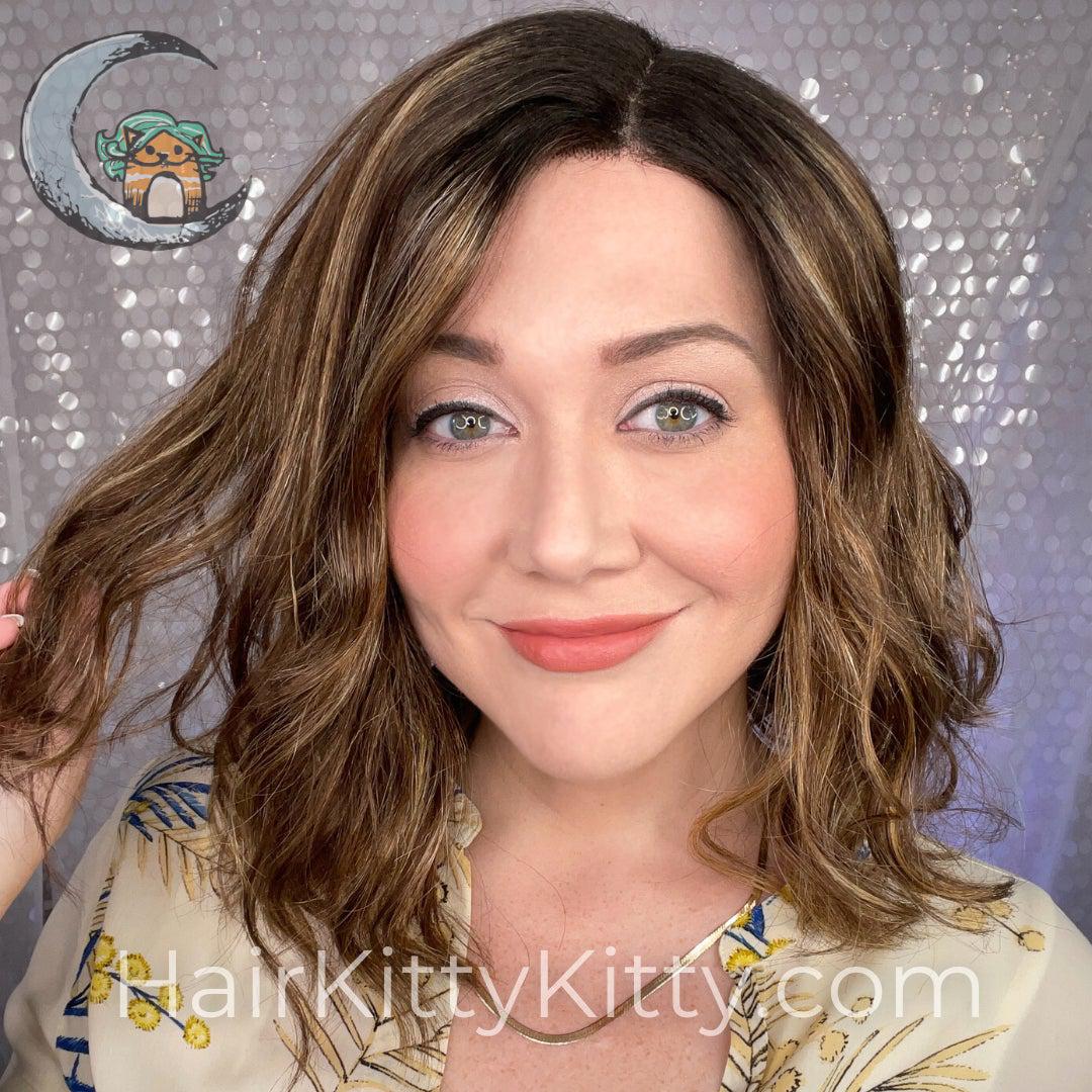 Beckett Monofilament Wig - Cocoa Swirl Rooted-Monofilament Left Part + Lace Front-Wigs Forever-Cocoa Swirl Rooted-Beckett | Cocoa Swirl Rooted | Monofilament Part | Lace Front Wig-2022, All, Average, Beachy, Beckett, Cocoa Swirl Rooted, Fringe: 9", Heart + Inverted Triangle, Lace Front, Lace Part, Medical, Nape 4 - 6", Natural Density, No Permatease, Oval + Diamond, Overall Length: 14", Round, Square, Synthetic (Non-HF), warm, Wavy, Weight: 4 oz, WF, Wigs, zodiac-cancer, zodiac-capricorn, zodiac