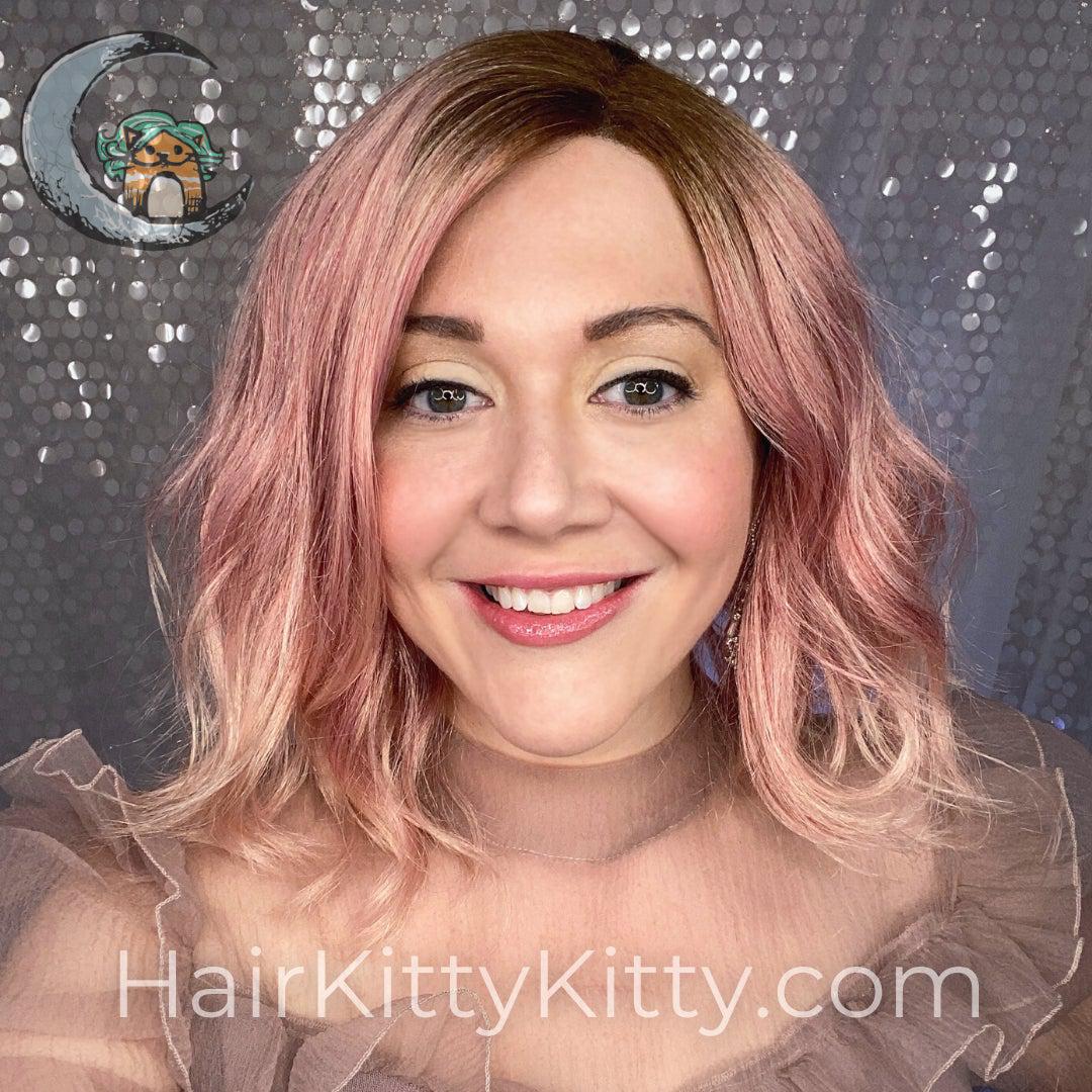 Beckett Monofilament Wig - Strawberry Shake Rooted-Monofilament Left Part + Lace Front-Wigs Forever-Strawberry Shake Rooted-Beckett | Strawberry Shake Rooted | Monofilament Part | Lace Front Wig-2022, All, Average, Beachy, Beckett, cool, Fringe: 9", Heart + Inverted Triangle, Lace Front, Lace Part, Medical, Nape 4 - 6", Natural Density, No Permatease, Oval + Diamond, Overall Length: 14", Round, Square, strawberry-shake-rooted, Synthetic (Non-HF), Wavy, Weight: 4 oz, WF, Wigs, zodiac-leo, zodiac-