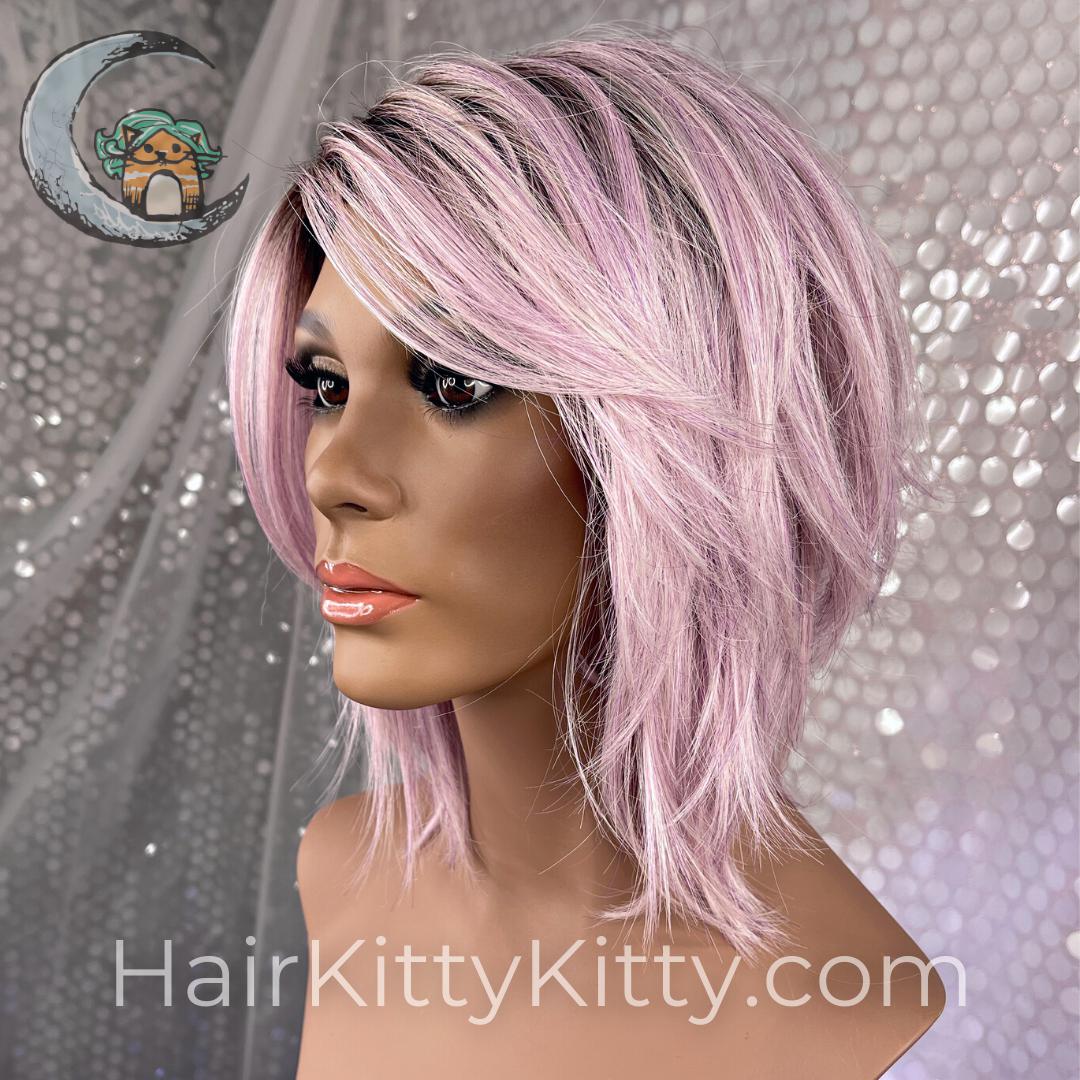 Charisma Wig - Moonlit Orchid Rooted-Machine Made Wefted Wig-CysterWigs Limited-Moonlit Orchid Rooted-Charisma | Moonlit Orchid Rooted | CysterWigs Limited HF Full Wig-2021, All, Average, Charisma, cool, Crown Filler, CWL, Fashion, Fringe: 8", Glam, Has Permatease, Heart + Inverted Triangle, Heat-Friendly Synthetic, Moonlit Orchid Rooted, Nape 3 - 4", Oval + Diamond, Overall Length: 11", Round, Shag, Shattered, Square, Standard Wig, Triangle + Pear, Unique, Wavy, Weight: 4 oz, Wigs, zodiac-aquar