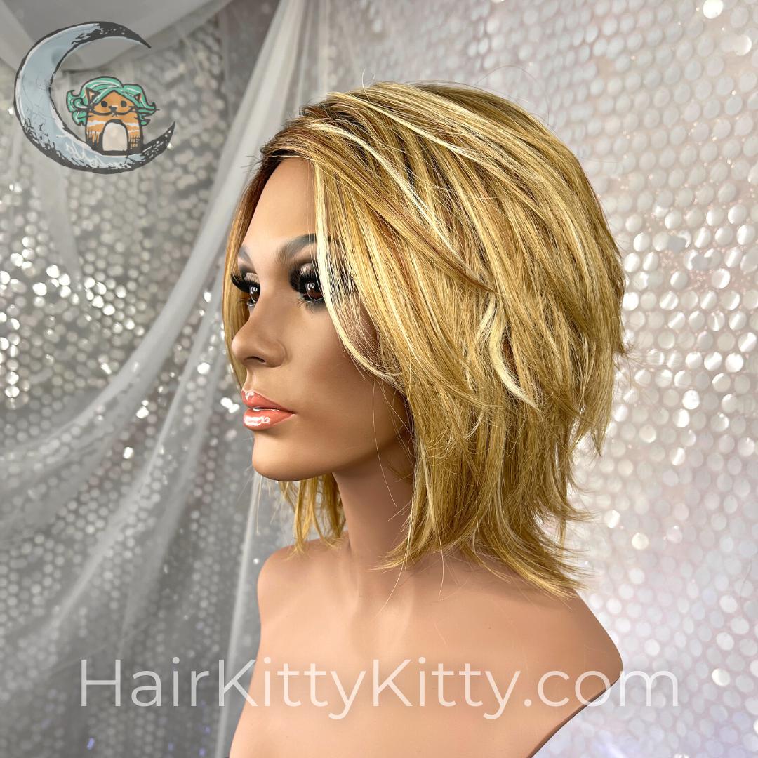 Charisma Wig - South Beach Sands Rooted-Machine Made Wefted Wig-CysterWigs Limited-South Beach Sands Rooted-Charisma | South Beach Sands Rooted | CysterWigs Limited HF Full Wig-2021, All, Average Nape 3 - 4", balanced, Charisma, Crown Filler, CWL, Fashion, Fringe: 8", Glam, Has Permatease, Heart + Inverted Triangle, Heat-Friendly Synthetic, Oval + Diamond, Overall Length: 11", Round, Shag, Shattered, South Beach Sands Rooted, Square, Standard Wig, Triangle + Pear, Unique, Wavy, Weight: 4 oz, Wig