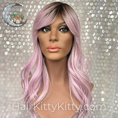 Danica Wig - Moonlit Orchid Rooted-Machine Made Wefted Wig-CysterWigs Limited-Moonlit Orchid Rooted-Danica | Moonlit Orchid Rooted | CysterWigs Limited HF Full Wig-2021, All, cool, CWL, Danica, Fashion, Favorites, Fringe, Fringe: 5.5", Heart + Inverted Triangle, Heat-Friendly Synthetic, Moonlit Orchid Rooted, Nape 12 - 18", Natural Density, No Permatease, Oblong + Rectangle, Oval + Diamond, Overall Length: 23", Popular, Round, Square, Standard Wig, Unique, Wavy, Weight: 6 oz, Wigs, zodiac-aquari