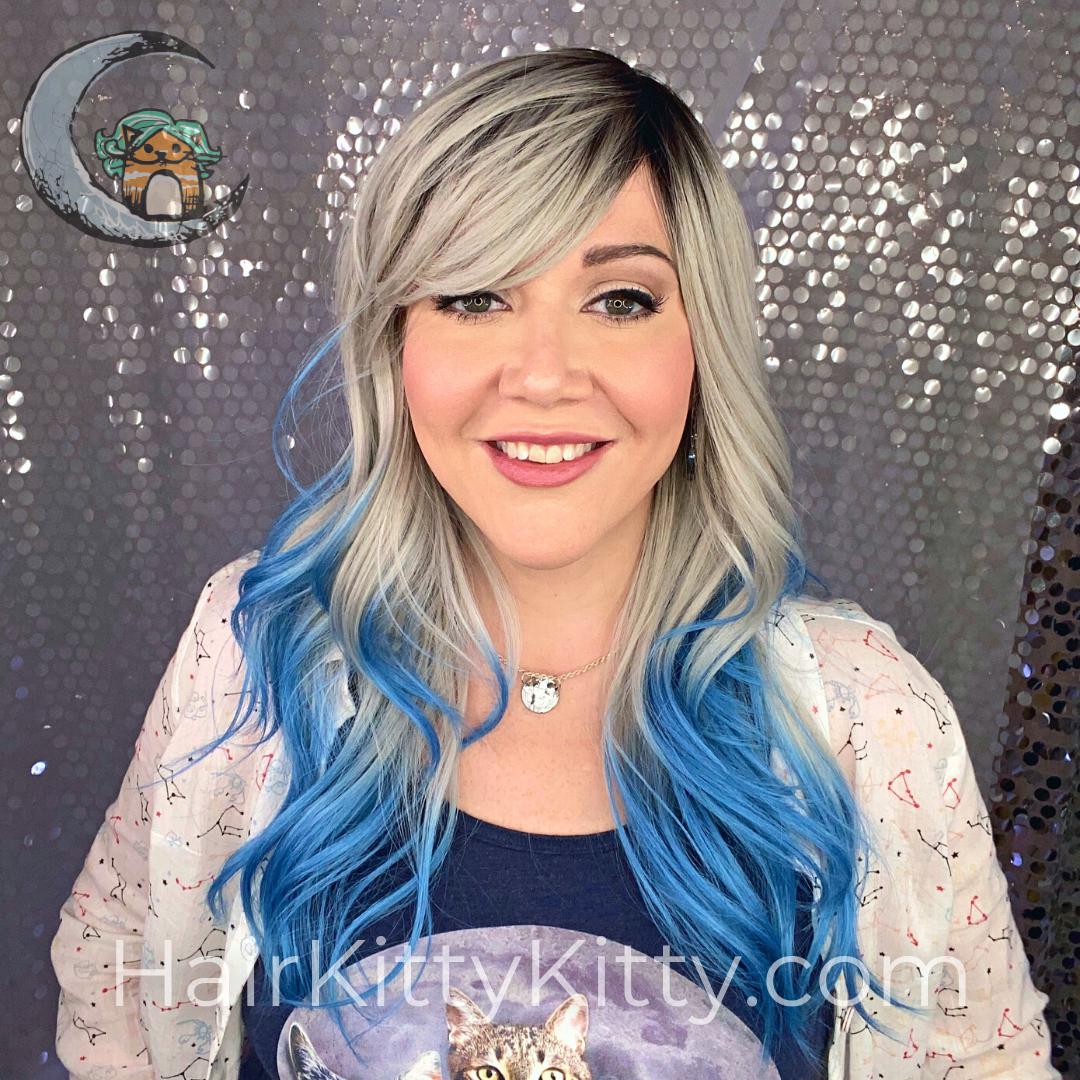 Danica Wig - Polar Ice Rooted-Machine Made Wefted Wig-CysterWigs Limited-Polar Ice Rooted-Danica | Polar Ice Rooted | CysterWigs Limited HF Full Wig-2021, All, cool, CWL, Danica, Fashion, Favorites, Fringe, Fringe: 5.5", Glam, Heart + Inverted Triangle, Heat-Friendly Synthetic, Nape 12 - 18", Natural Density, No Permatease, Oblong + Rectangle, Oval + Diamond, Overall Length: 23", Polar Ice Rooted, Popular, Round, Square, Standard Wig, Unique, Wavy, Weight: 6 oz, Wigs, zodiac-aquarius, zodiac-ari