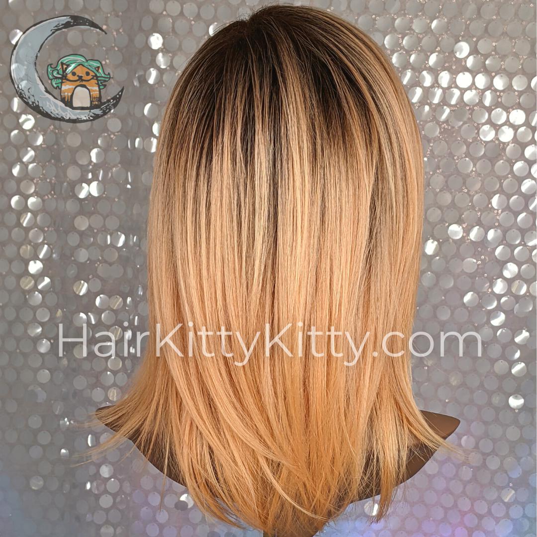 Grayson Wig - Peach Bellini Rooted-Premium Open Capped Wigs-CysterWigs Limited-Peach Bellini Rooted-Grayson | Peach Bellini Rooted | CysterWigs Limited HF Full Wig-2020, All, Average, Bob, Crown Filler, CWL, Fashion, Favorites, Fringe: 8.5", Glam, Grayson, Has Permatease, Heart + Inverted Triangle, Heat-Friendly Synthetic, Intense, Nape 8 - 10 ", Oblong + Rectangle, Oval + Diamond, Overall Length: 18", Peach Bellini Rooted, Popular, Round, Shag, Square, Standard Wig, Straight, Triangle + Pear, w