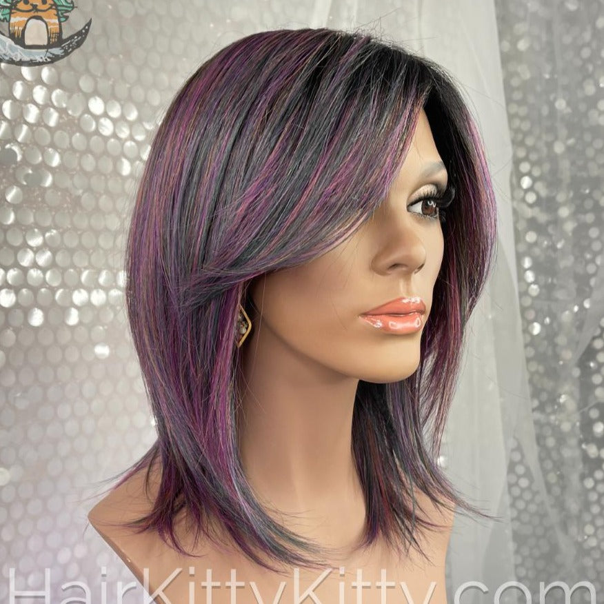 Grayson Wig - Royal Velvet - Rooted-Premium Open Capped Wigs-CysterWigs Limited-Grayson | Royal Velvet - Rooted| CysterWigs Limited HF Full Wig-2020, All, Average, Bob, Cool, Crown Filler, CWL, Fashion, Favorites, Fringe: 8.5", Glam, Grayson, Has Permatease, Heart + Inverted Triangle, Heat-Friendly Synthetic, Intense, Nape 8 - 10 ", Oblong + Rectangle, Oval + Diamond, Overall Length: 18", Popular, Round, Shag, Square, Standard Wig, Straight, Triangle + Pear, Weight: 5 oz, Wigs, zodiac-aries, zod