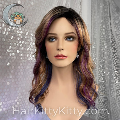 Leighton Wig - Lilac Honey Rooted-Machine Made Wefted Wig-Wigs Forever-Lilac Honey Rooted-Leighton | Lilac Honey Rooted | Wigs Forever Synthetic | Machine Made Wig-2022, All, Average, balanced, Crown Filler, CWL, Fringe, Fringe: 5"", Glam, Has Permatease, Heart + Inverted Triangle, Leighton, Lilac Honey Rooted, Nape 12 - 18"", Nape: 13"", Oblong + Rectangle, olive, Oval + Diamond, Overall Length: 20"", Round, Sides: 20"", Square, Standard Wig, Synthetic (Non-HF), Triangle + Pear, Wavy, Weight: 5