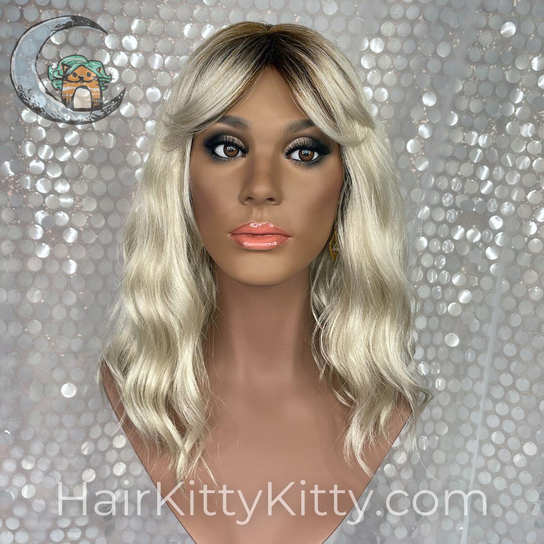 Mirabella Wig - Harlow Blonde Rooted-Premium Silky Skin Top Wigs-Wigs Forever-Harlow Blonde Rooted-Mirabella | Harlow Blonde Rooted | Wigs Forever Synthetic | Silky Skin Part-2020, 2B, All, balanced, Bob, Favorites, Fringe, Fringe: 4.75", Harlow Blonde Rooted, Heart + Inverted Triangle, Medical, Mirabella, Nape 6 - 8", No Permatease, Oblong + Rectangle, olive, Oval + Diamond, Overall Length: 16.5", Popular, Round, Silk Part, Square, Synthetic (Non-HF), Triangle + Pear, Wavy, Weight: 6.5 oz, WF, 