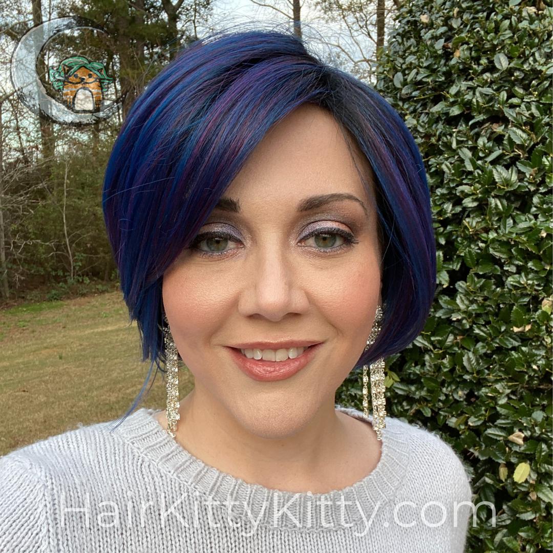 Piper Wig - Indigo Swirl Rooted-Machine Made Wefted Wig-HairKittyKitty-Indigo Swirl Rooted-Piper | Indigo Swirl Rooted | CysterWigs Heat Friendly Synthetic Wig-2020, All, Average, Bob, cool, Crown Filler, CWL, Favorites, Fringe: 10", Has Permatease, Heart + Inverted Triangle, Heat-Friendly Synthetic, Indigo Swirl Rooted, Nape <2", Natural Density, New Releases, olive, Oval + Diamond, Overall Length: 10", Piper, Popular, Round, Square, Standard Wig, Straight, Triangle + Pear, Weight: 3 oz, Wigs, 