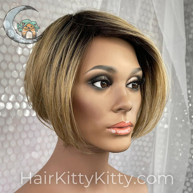 Piper Wig - Shimmerwood Rooted-Machine Made Wefted Wig-CysterWigs Limited-Shimmerwood Rooted-Piper | Shimmerwood Rooted | CysterWigs Heat Friendly Synthetic Wig-2020, All, Average, Bob, cool, Crown Filler, CWL, Favorites, Fringe: 10", Has Permatease, Heart + Inverted Triangle, Heat-Friendly Synthetic, Nape <2", Natural Density, olive, Oval + Diamond, Overall Length: 10", Piper, Popular, Round, Shimmerwood Rooted, Square, Standard Wig, Straight, Triangle + Pear, Weight: 3 oz, Wigs, zodiac-aries, 