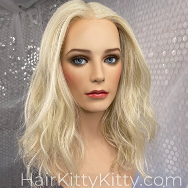 Sorrel LF Topper - Harlow Blonde UnRooted-Toppers-Wigs Forever-Sorrel LF Topper | Harlow Blonde UnRooted | Wigs Forever LF Topper-2021, All, Fashion, Fringe: 14" Sides: 18", Glam, Harlow Blonde Rooted, Heart + Inverted Triangle, Heat-Friendly Synthetic, Natural Density, Oblong + Rectangle, Oval + Diamond, Overall: 18", Round, Sorrel LF, Square, Toppers, Weight: 5oz, WF-HairKittyKitty