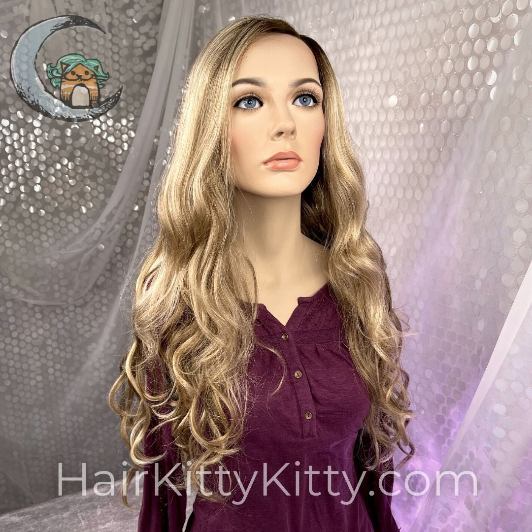 Trinity Monofilament Wig - Aniston Foil Rooted-Monofilament Left Part + Lace Front-Wigs Forever-Aniston Foil Rooted-Trinity | Aniston Foil Rooted | 30 inches | Lace Front Wig | Mono Part-2022, 2A, All, Average, Balanced, Fringe: 18", Glam, Heart + Inverted Triangle, Lace Front, Lace Part, Medical, Nape 18 - 22", No Permatease, Oblong + Rectangle, Olive, Oval + Diamond, Overall Length: 30", Round, Square, Synthetic (Non-HF), Triangle + Pear, Trinity, Wavy, Weight: 9 oz, WF, Wigs, zodiac-aquarius,