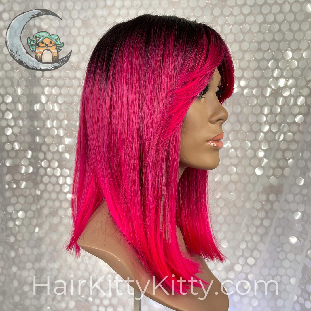 Vaughn Wig Magenta Melt Rooted